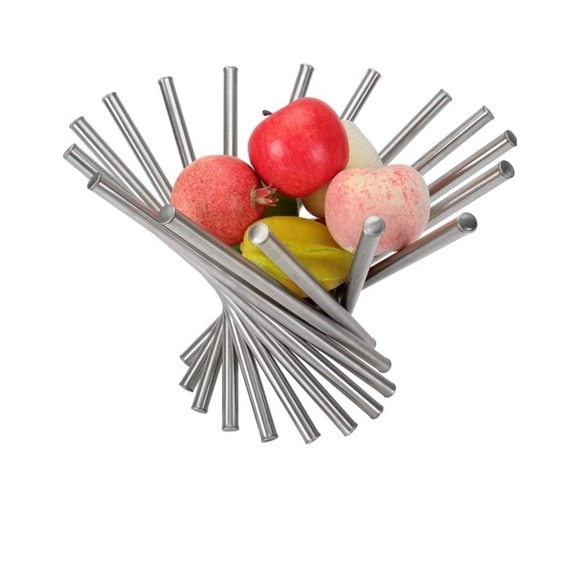 New Nicunom Stainless Steel Rotation Fruit Bowl, Foldable Rotation Fruit Basket, - Picture 1 of 10